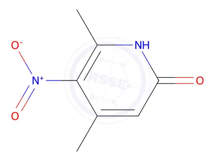 Chemical structure of 3-nitro-6-hydroxy-2,4-dimethylpyridine