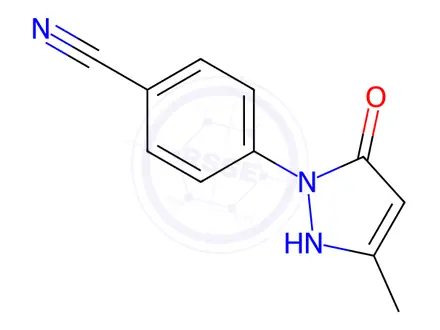 Chemical structure of 4-(3-Methyl-5-oxo-2,5-dihydro-pyrazol-1-yl)-benzonitrile