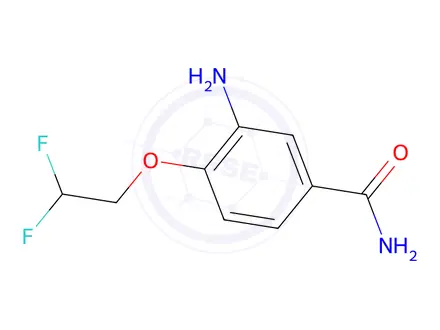 Chemical structure of 3-amino-4-(2,2-difluoroethoxy)benzamide