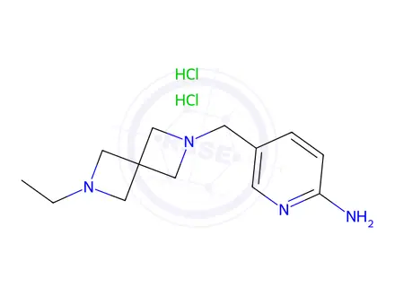 Chemical structure of 5-((6-Ethyl-2,6-diazaspiro[3.3]Heptan-2-yl)methyl)pyridin-2-amine dihydrochloride