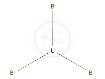 Chemical structure of Uranium(III) bromide.