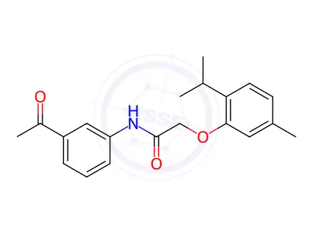 Chemical structure of N-(3-Acetylphenyl)-2-(2-isopropyl-5-methylphenoxy)acetamide