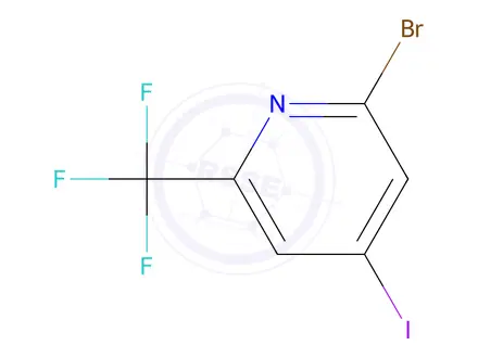 Chemical structure of 2-Bromo-4-iodo-6-(trifluoromethyl)pyridine
