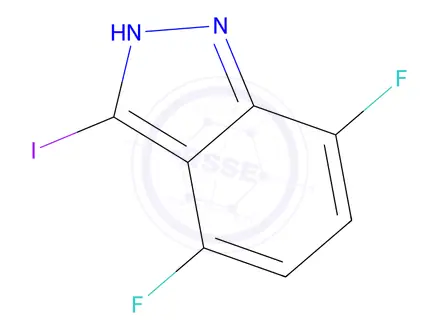 Chemical structure of 4,7-DIFLUORO-3-IODO(1H)INDAZOLE