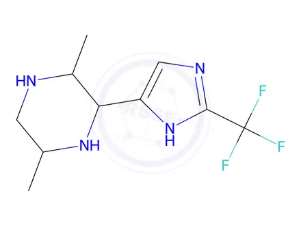 Chemical structure of 2,5-Dimethyl-3-(2-(trifluoromethyl)-1H-imidazol-5-yl)piperazine