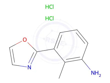Chemical structure of 2-methyl-3-(1,3-oxazol-2-yl)aniline dihydrochloride