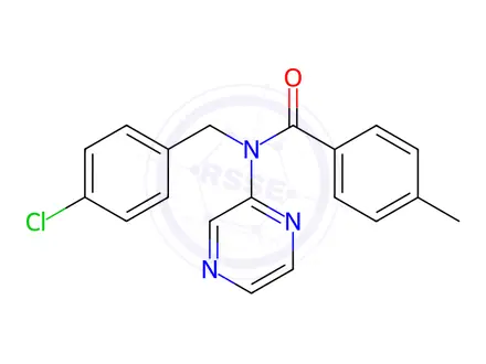 Chemical structure of N-(4-chlorobenzyl)-4-methyl-N-(pyrazin-2-yl)benzamide