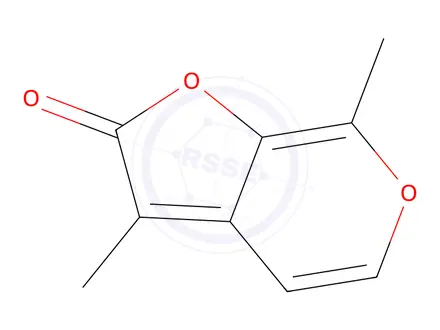 Chemical structure of 3,7-Dimethyl 2H-Furo[2,3-c]pyran-2-one (>90%)