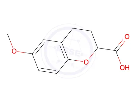 Chemical structure of 6-Methoxychroman-2-carboxylic acid