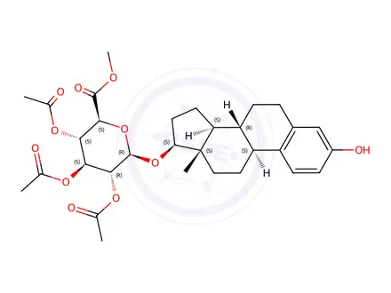 Chemical structure of 17β-Estradiol 17-(2,3,4-Tri-O-acetyl-β-D-glucuronide Methyl Ester)
