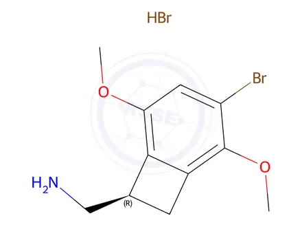 Chemical structure of (R)-(3-Bromo-2,5-dimethoxybicyclo[4.2.0]octa-1(6),2,4-trien-7-yl)methanamine hydrobromide