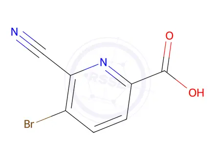 Chemical structure of 5-Bromo-6-cyanopicolinic acid