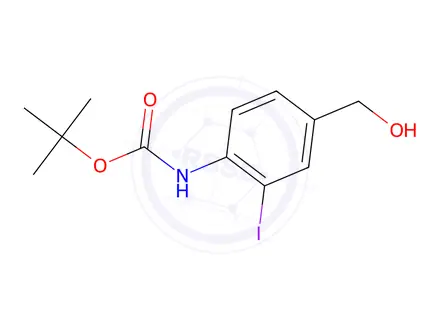 Chemical structure of tert-Butyl (4-(hydroxymethyl)-2-iodophenyl)carbamate