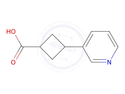Chemical structure of 3-(Pyridin-3-yl)cyclobutane-1-carboxylic acid