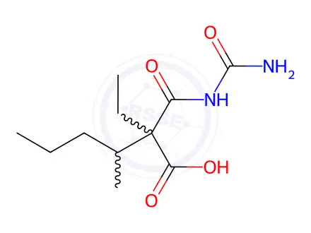 Chemical structure of Ethyl(1-methylbutyl)malonuric Acid