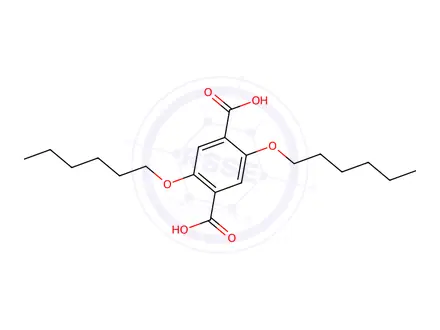 Chemical structure of 1,4-Benzenedicarboxylic acid, 2,5-bis(hexyloxy)-
