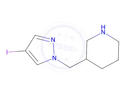 Chemical structure of 3-((4-iodo-1h-pyrazol-1-yl)methyl)piperidine