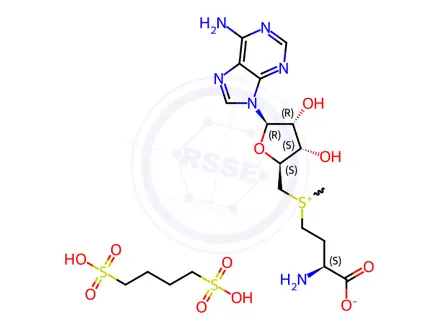 Chemical structure of S-Adenosyl-L-methionine (1,4-butanedisulfonate)