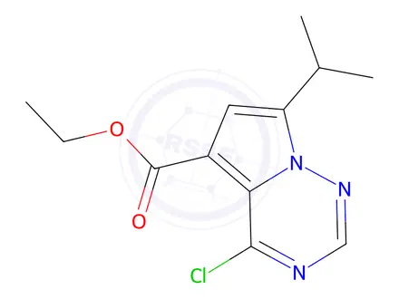 Chemical structure of Ethyl 4-chloro-7-isopropylpyrrolo[2,1-f][1,2,4]triazine-5-carboxylate