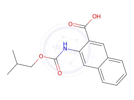 Chemical structure of 3-{[(2-Methylpropoxy)carbonyl]amino}naphthalene-2-carboxylic Acid