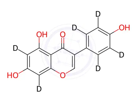 Chemical structure of Genistein-4,6,2',3',5',6'-d6