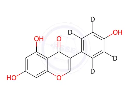 Chemical structure of Genistein-2’,3’,5’,6’-d4 (Major)