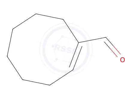 Chemical structure of (E)-cyclooct-1-ene-1-carbaldehyde