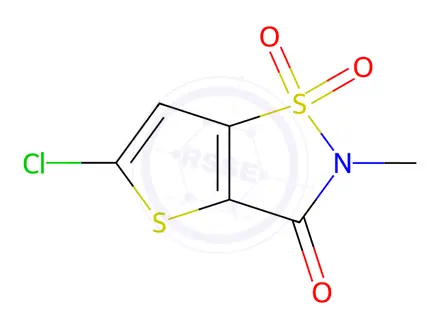 Chemical structure of 5-Chloro-2-methylthieno[2,3-d]isothiazol-3(2H)-one 1,1-dioxide