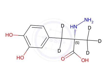 Chemical structure of (S)-(-)-Carbidopa-d5