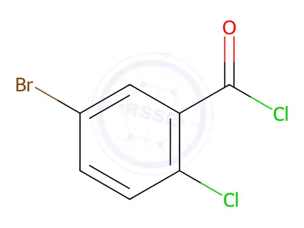 Chemical structure of 5-bromo-2-chlorobenzoyl chloride
