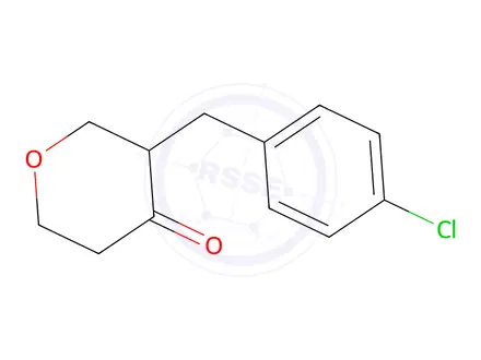 Chemical structure of 3-(4-Chlorobenzyl)dihydro-2H-pyran-4(3H)-one