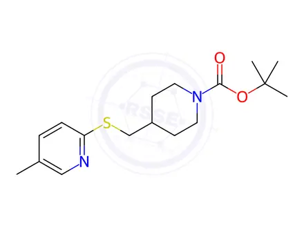 Chemical structure of 4-(5-Methyl-pyridin-2-ylsulfanylMet hyl)-piperidine-1-carboxylic acid t ert-butyl ester