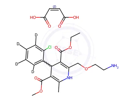 Chemical structure of (±)-Amlodipine-d4 Maleate (2-chlorophenyl-d4)