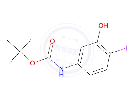 Chemical structure of tert-Butyl (3-hydroxy-4-iodophenyl)carbamate
