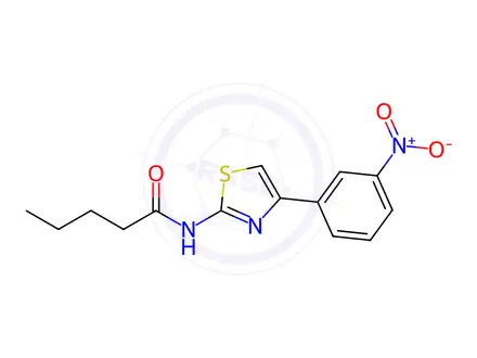 Chemical structure of N-(4-(3-Nitrophenyl)thiazol-2-yl)pentanamide