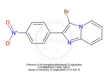 Chemical structure of 3-Bromo-2-(4-nitrophenyl)imidazo[1,2-a]pyridine
