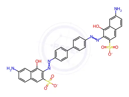 Chemical structure of 3,3'-[1,1'-Biphenyl-4,4'-diylbis(azo)]bis(6-amino-4-hydroxynaphthalene-2-sulfonic acid sodium) salt