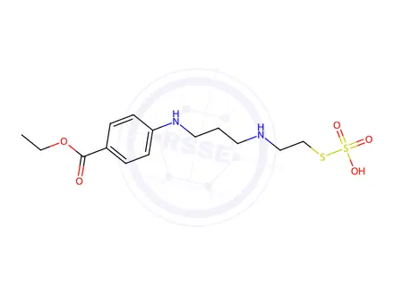 Chemical structure of 4-[[3-[[2-(Sulfothio)ethyl]amino]propyl]amino]benzoic acid 1-ethyl ester