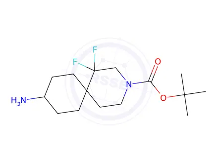 Chemical structure of Tert-butyl 9-amino-1,1-difluoro-3-azaspiro[5.5]Undecane-3-carboxylate