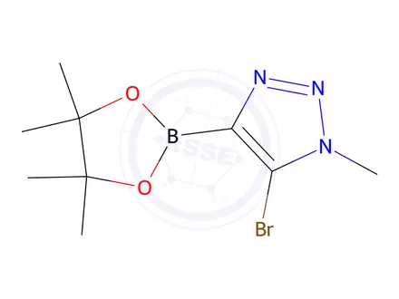 Chemical structure of 5-bromo-1-methyl-4-(4,4,5,5-tetramethyl-1,3,2-dioxaborolan-2-yl)-1H-1,2,3-triazole