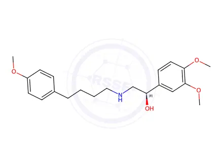 Chemical structure of (R)-1-(3,4-Dimethoxyphenyl)-2-((4-(4-methoxyphenyl)butyl)amino)ethan-1-ol
