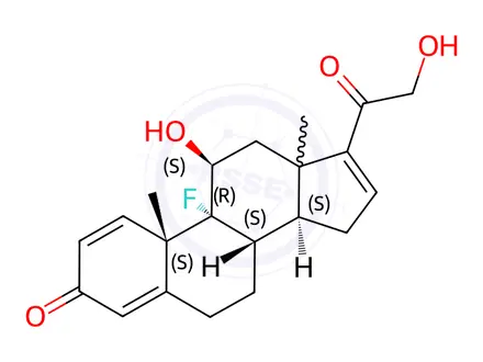 Chemical structure of 16,17-Didehydro 16-Demethyl Desoximetasone