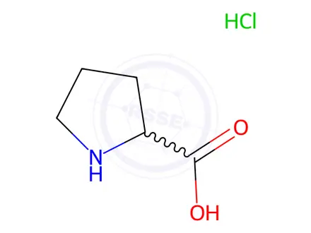 Chemical structure of pyrrolidine-2-carboxylic acid hydrochloride