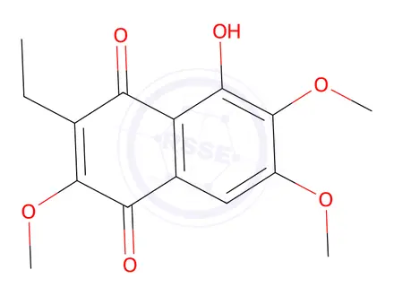 Chemical structure of 3-Ethyl-5-hydroxy-2,6,7-trimethoxy-1,4-naphthalenedione