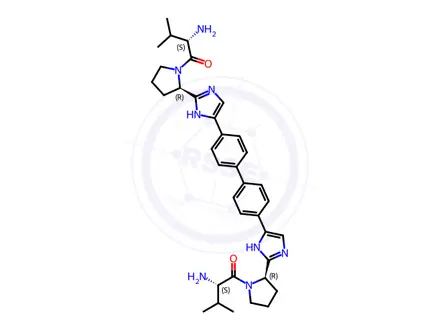 Chemical structure of N,N'-Didescarboxymethyl Daclatasvir