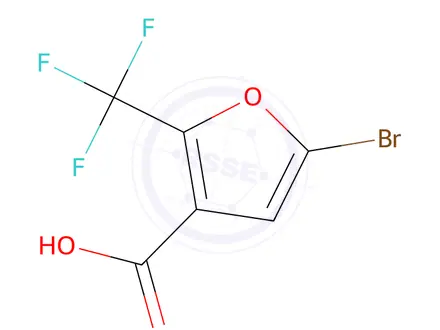 Chemical structure of 5-Bromo-2-(trifluoromethyl)furan-3-carboxylic acid