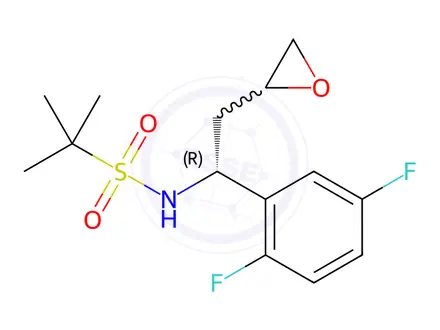 Chemical structure of N-((1R)-1-(2,5-Difluorophenyl)-2-(oxiran-2-yl)ethyl)-2-methylpropane-2-sulfonamide