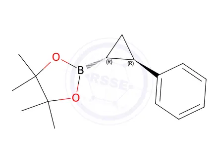 Chemical structure of rac-4,4,5,5-tetramethyl-2-[(1R,2R)-2-phenylcyclopropyl]-1,3,2-dioxaborolane