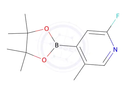 Chemical structure of 2-Fluoro-5-methylpyridine-4-boronic acid pinacol eater