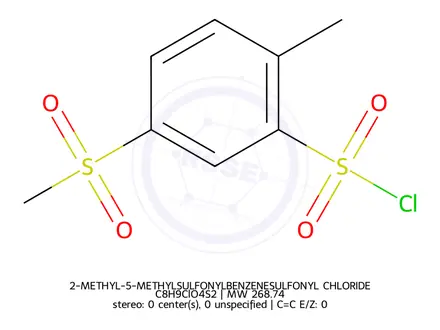 Chemical structure of 5-Methanesulfonyl-2-methylbenzene-1-sulfonyl chloride